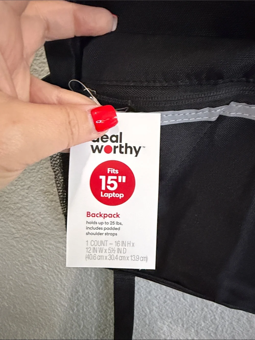 Target Black Men's Backpack with Reflective Trim